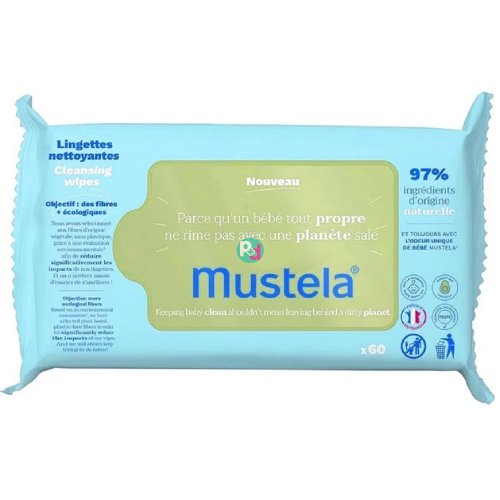 Mustela Organic Cotton Wipes With Water 60τμχ