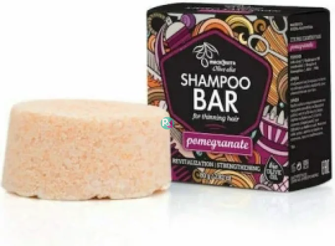 Macrovita Shampoo Bar Στερεό Pomegranate για Λεπτά & Αδύναμα Μαλλιά 80g