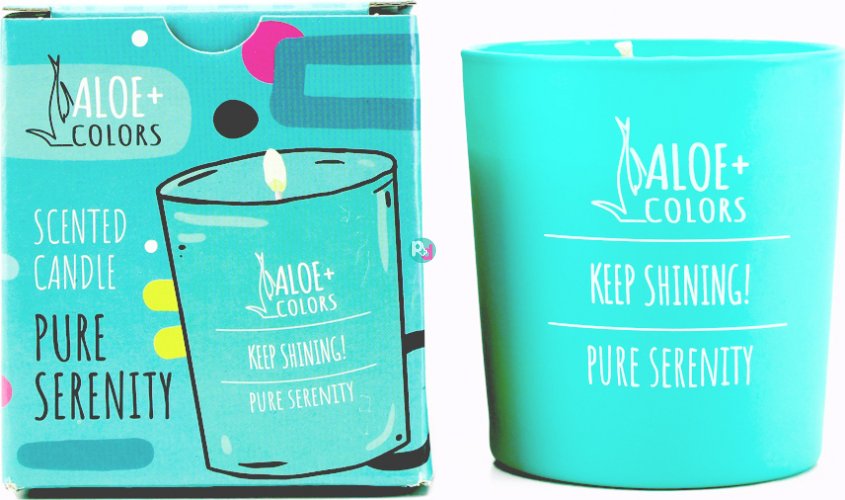 Aloe + Colors Aromatic Soy Candle in a Pure Serenity Jar