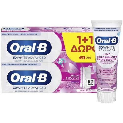 Oral-B 3D White Advanced Luxe Οδοντόκρεμα 2x75ml
