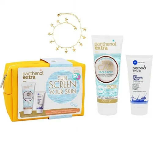 Panthenol Extra Sun Care Face & Body Cream SPF50 200ml + Skin Soothing Cream 100ml + Gift Foot Chain  