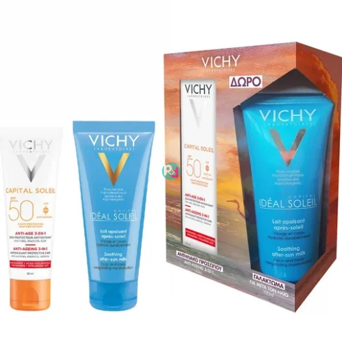 Vichy Capital Soleil SPF50 Anti-Ageing 3IN1 50ml + Δώρο After Sun Milk 100ml