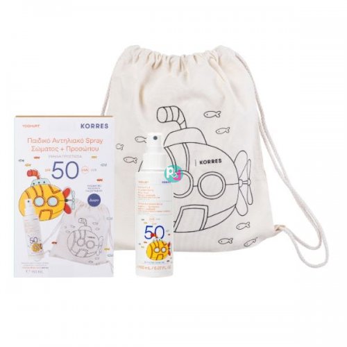 Korres Yoghurt Παιδικό Αντηλιακό Spray Σώματος SPF50 + Δώρο Υφασμάτινη Τσάντα