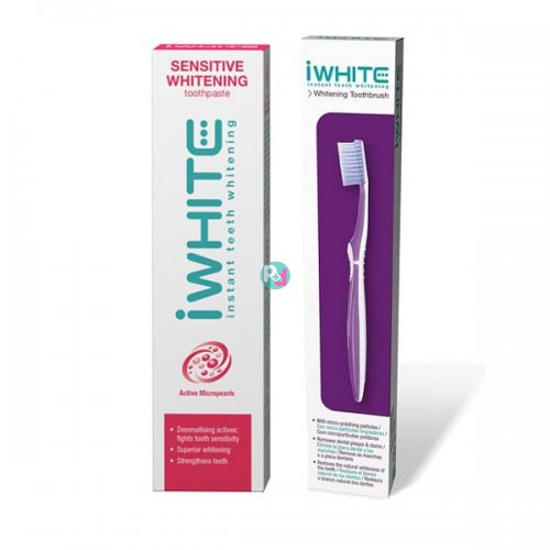 iWhite Πακέτο Προσφοράς με Sensitive Whitening Οδοντόκρεμα, 75ml & Instant Whitening Οδοντόβουρτσα, 1σετ