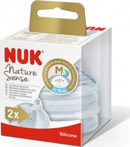 Nuk Nature Sense Silicone nipple 6-18 Months Middle Hole 2pcs