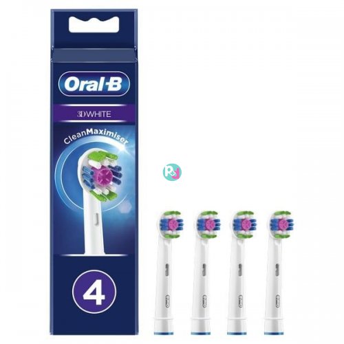 Oral-B 3D White CleanMaximiser Ανταλλακτικές Κεφαλές Βουρτσίσματος 4 τμχ