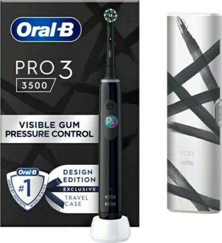 Oral-B Pro 3500 Design Edition Black - Ηλεκτρική Οδοντόβουρτσα 1τμχ