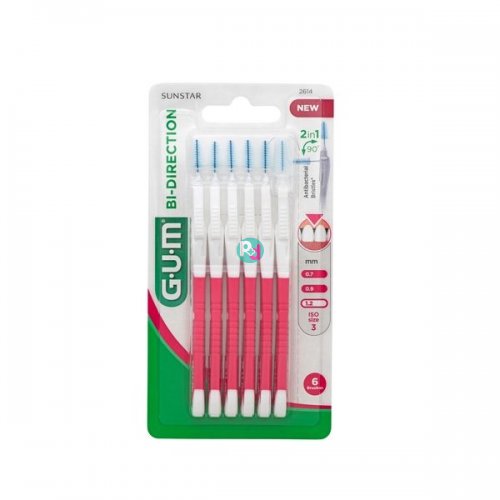 Gum Bi-Direction Interdental Brushes 6 Pcs