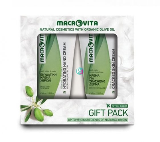 Macrovita Gift Pack Fly on Board Ενυδατική Κρέμα Χεριών 60ml. + Κρέμα για Σκασμένο Δέρμα 60ml.