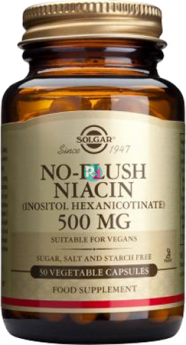 Solgar No-Flush Niacin 500mg Vegicaps: 50 caps