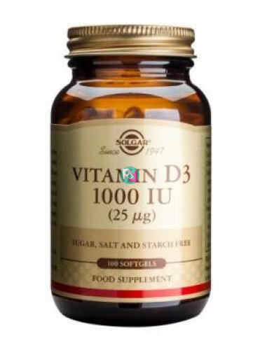 Solgar Vitamin D3 25 μg (1000 IU) 100 Softgels