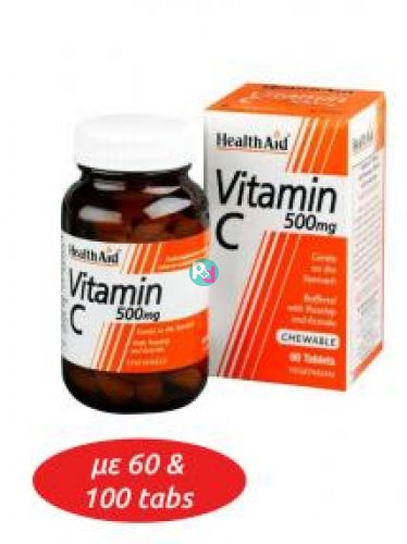 Health Aid Vitamin C 500mg Μασώμενη 60Tabs