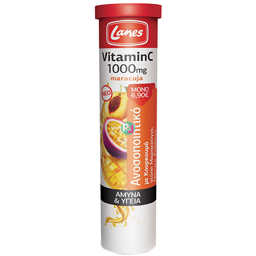 Lanes Vitamin C 1000mg Maracuja With Curcumin 20 Effervescent Tablets