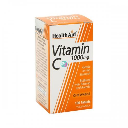 Health Aid Vitamin C 1000mg With Rose Hip & Acerola 100 Chewable Tabs