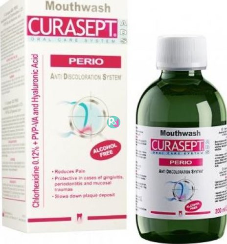 Curasept Perio ADS 0.12 % Chlorhexidine+PVP-VA+Hyaluronic Acid Mouthwash 200ml