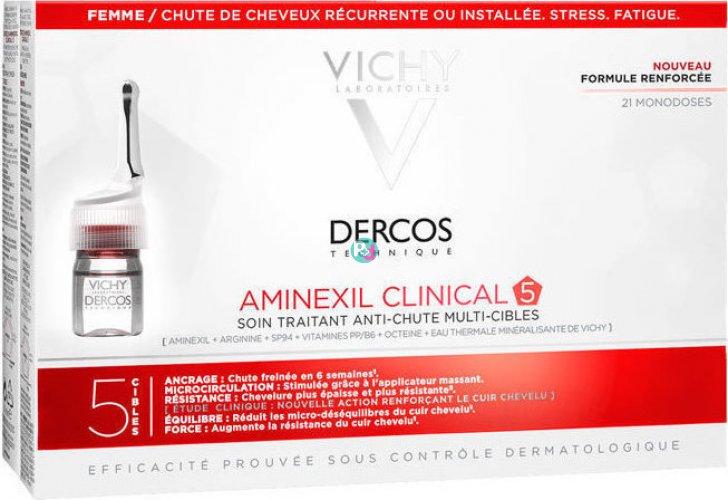 Vichy Dercos Aminexil Clinical 5 Hair Loss Ampoules For Women 21 Pcs