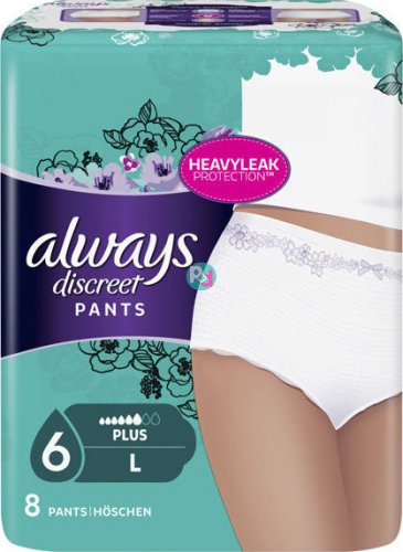 Always Discreet Lady Pants Large Sanitary Pad-Underware 8 Pcs