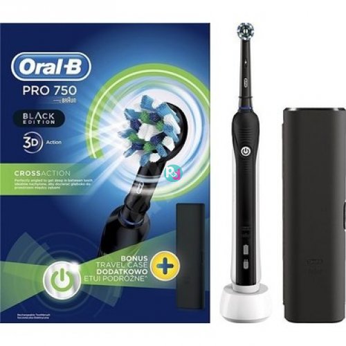 Oral B  Pro 750 Black Edition 3D Cross Action Electric Toothbrush 