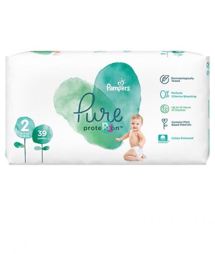 Pampers Pure Protection No 2  για 4-8 kg 39 τεμάχια