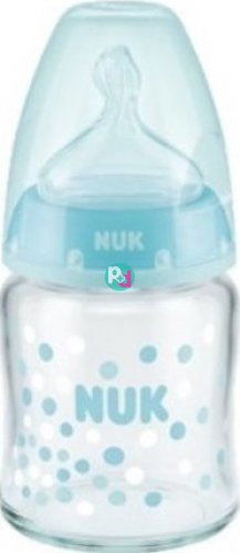 Nuk First Choice Glass Bottle With Silicone Teat 0-6m 120ml
