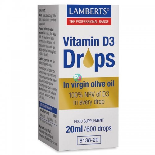 Lamberts Vitamin D3 Drops 20ml/600drops