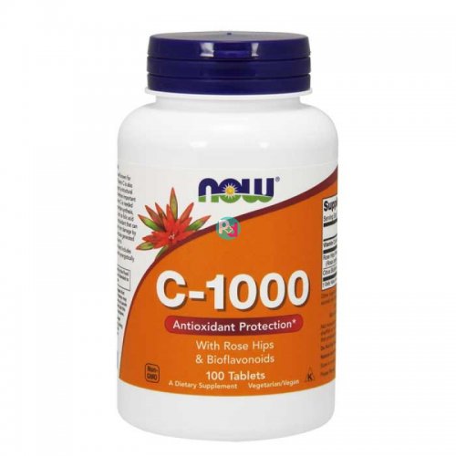 Νow Vitamin-C Rose Hips and Bioflavonoids 1000mg 100tabl