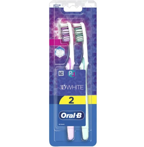 Oral B 3D White Οδοντόβουρτσες Μέτριες  2τμχ