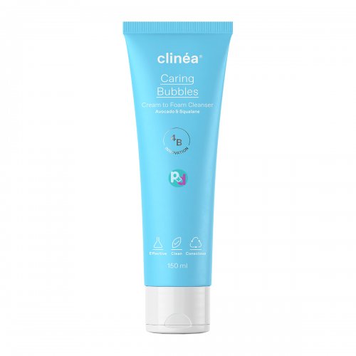  Clinea Caring Bubbles Creamy Facial Cleansing Foam, 150ml