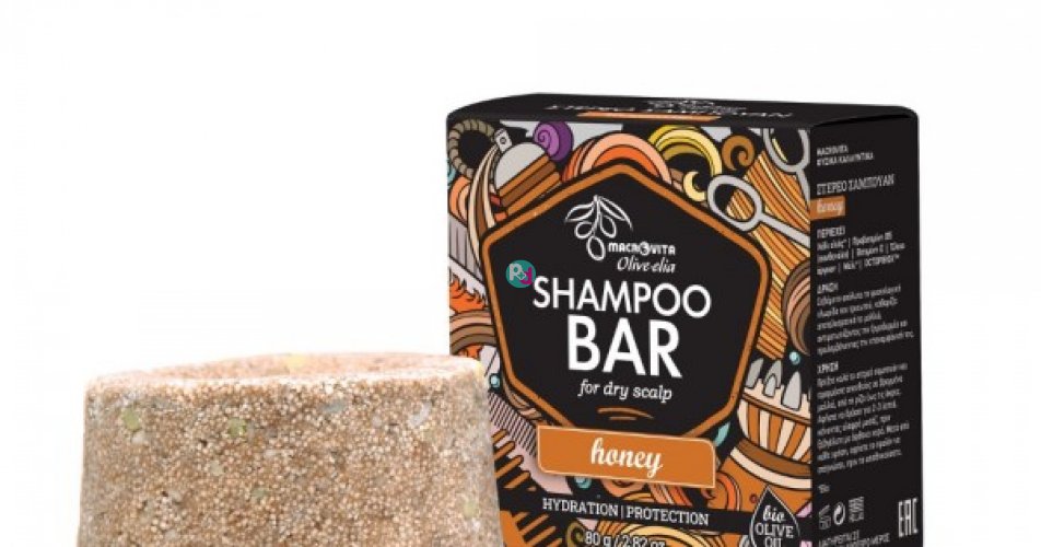 Macrovita Shampoo Bar Στερεό Σαμπουάν Honey κατά της ξηροδερμίας 80g