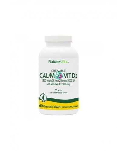 Natures Plus Cal Mag Vitamin D3 Vitamin K2 Vanilla 90Tabs