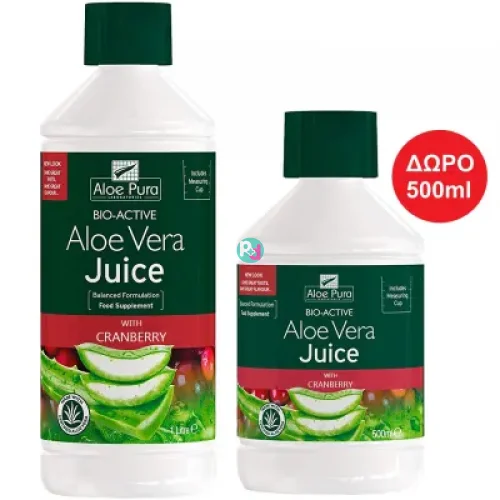 Optima Aloe Vera Juice Maximum Strength 1Lt + 500ml ΔΩΡΟ