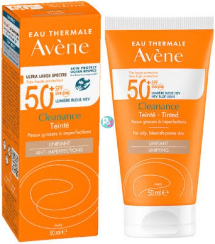 Avène Cleanance Solaire SPF50+ Αντηλιακό Προσώπου Με Χρώμα Για Ευαίσθητο Λιπαρό Δέρμα Με Ατέλειες 50ml