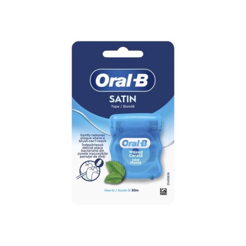 Oral-B Satin Floss Οδοντικό Νήμα Κηρωμένο Γεύση Μέντας 50m