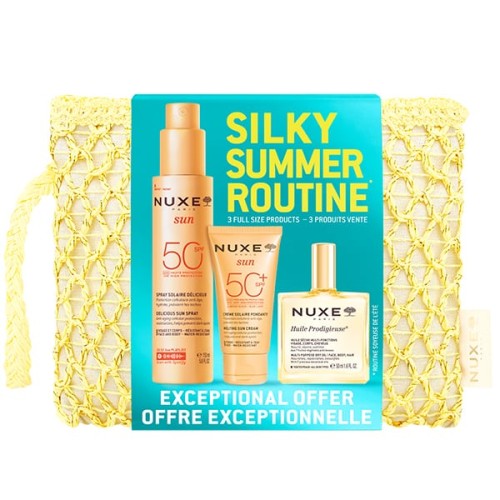 Nuxe Promo Delicious Sun Spray Αντηλιακό Γαλάκτωμα για Πρόσωπο & Σώμα 150ml +  Melting Sun Cream Αντηλιακή Κρέμα Προσώπου SPF50+ 50ml & Δώρο Huile Prodigieuse Ξηρό Λάδι Ενυδάτωσης για Πρόσωπο & Σώμα 50ml