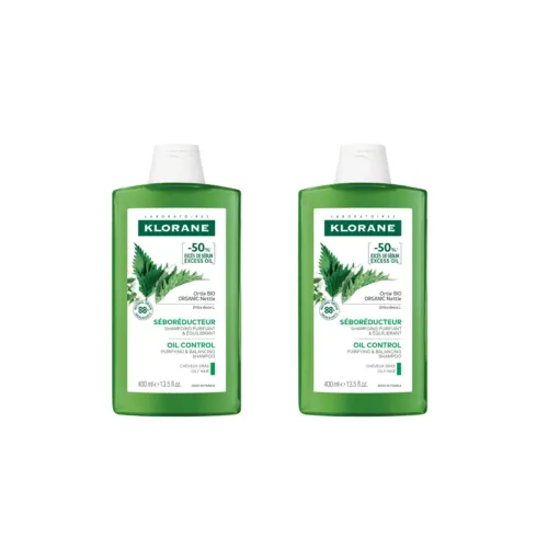 Klorane Promo Σαμπουάν Με Τσουκνίδα Για Λιπαρά Μαλλιά 2x400ml 