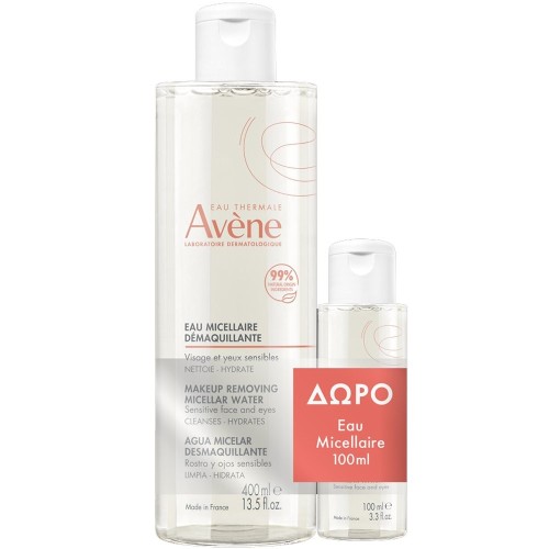 Avene Promo Make Up Removing Micellar Water for Sensitive Face & Eyes 400ml & Δώρο Eau Micellaire 100ml