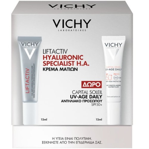 Vichy Promo Liftactiv Η.Α. Αντιρυτιδική Kρέμα Ματιών 15ml & Δώρο Capital Soleil UV-AGE Αντηλιακό Προσώπου SPF50+ 15ml
