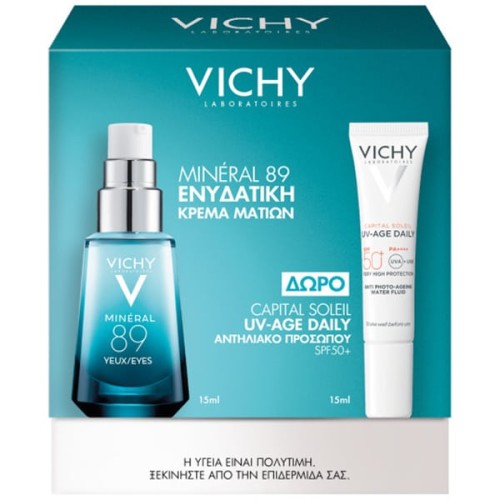 Vichy Promo Mineral 89 Eyes Ενυδατική Κρέμα Ματιών 15ml & Δώρο Capital Soleil UV-AGE Αντηλιακό Προσώπου  SPF50+ 15ml