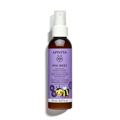 Apivita Mini Bees Gentle Kids Detangling Spray Παιδικό Σπρέι για Εύκολο Ξεμπέρδεμα Μαλλιών με Μύρτιλλο & Μέλι 150ml