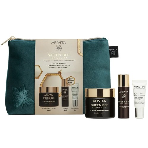 Apivita Queen Bee Longevity Silky Light Cream 50ml + Gift Serum Longevity 10ml + 5 Action Eye Serum 5ml