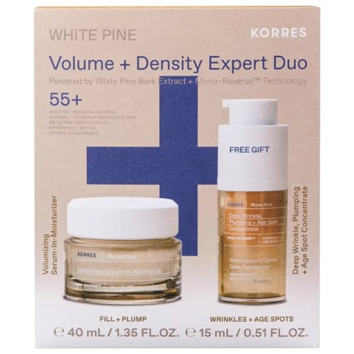 Korres Volume + Density Expert Duo White Pine Αναπλήρωση Όγκου Κρέμα Ημέρας για Κανονικές/Μικτές Επιδερμίδες 40ml & Δώρο Deep Wrinkle Plumping + Age Spot Concentrate Ορός Αναπλήρωσης Όγκου, 15ml