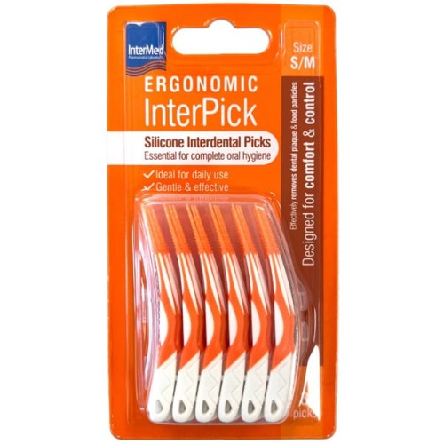 Intermed Ergonomic Interpick  Σιλικονούχα Μεσοδόντια Βουρτσάκια S/M 36τμχ