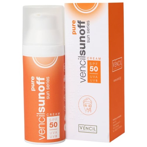Vencil Sun Series Sunoff Pure Cream SPF50 Αντιηλιακή Κρέμα Προσώπου με Υψηλό Δείκτη Προστασίας 50ml