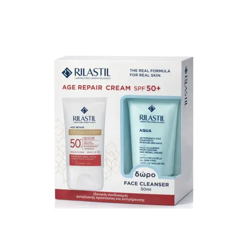 Rilastil Age Repair Anti-Age Protective Cream SPF50+ 40ml & Face Cleanser 50ml