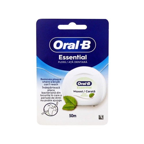 Oral-B Essential Floss Οδοντικό Νήμα Κερωμένο Μέντα 50m