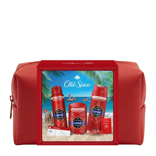 Old Spice Captain Σετ Δώρου Ταξιδιού Με Αποσμητικό Στικ, Σπρέι & Αφρόλουτρο