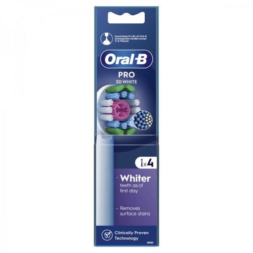 Oral-B Pro 3D Whiter Ανταλλακτικές Κεφαλές Βουρτσίσματος 4τμχ