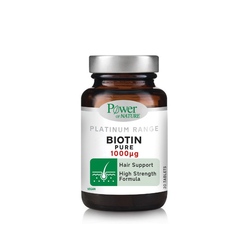 Power Of Nature Platinum Range Hair Skin Biotin Pure 1000μg 30Tabs