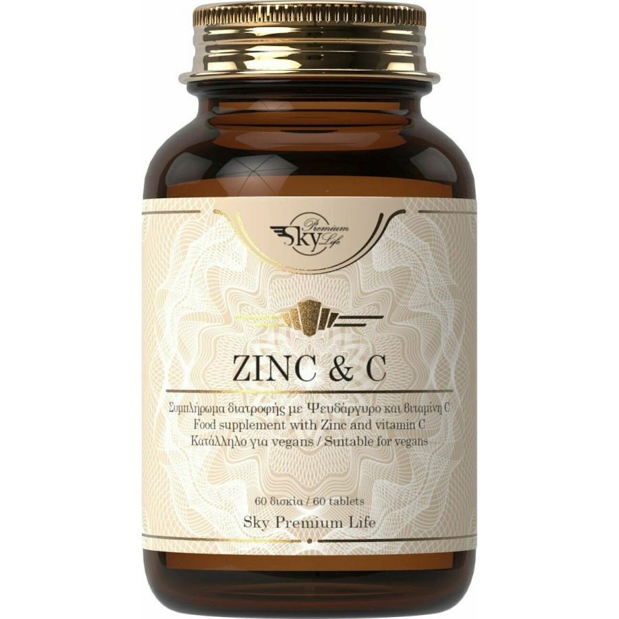 Sky Premium Life Zinc 25 mg & Vitamin C 200 mg 60 tabs