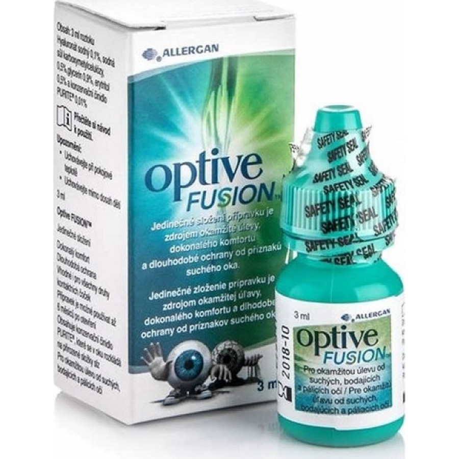 Allergan Optive Fusion Eyedrops Οφθαλμικές Σταγόνες, 3ml